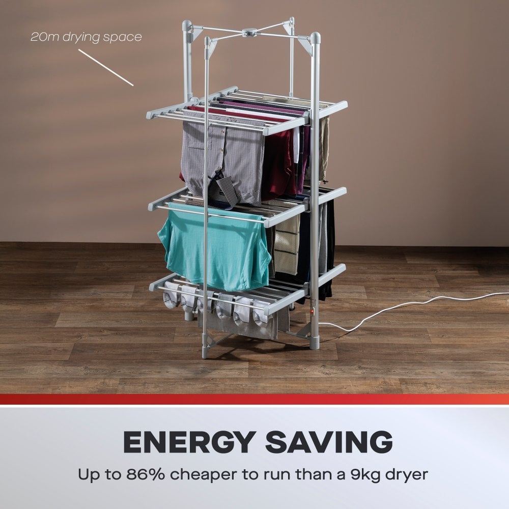 3 Tier Foldable Electric Heated Clothes Airer