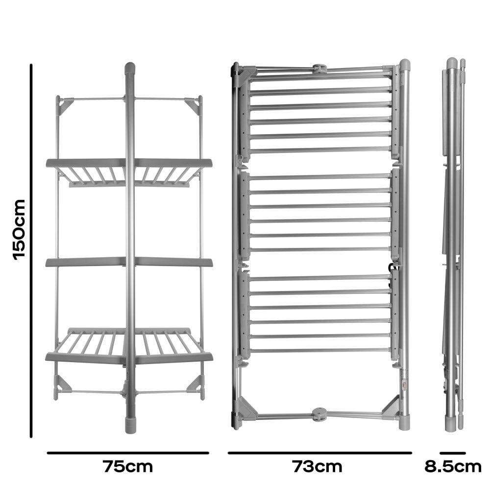 3 Tier Foldable Electric Heated Clothes Airer