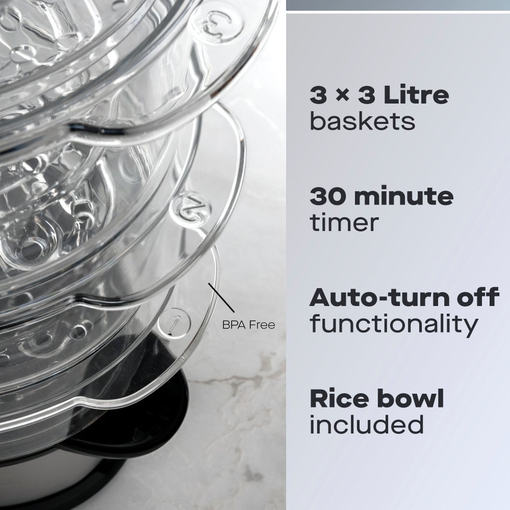 3-Tier Food Steamer, 9L