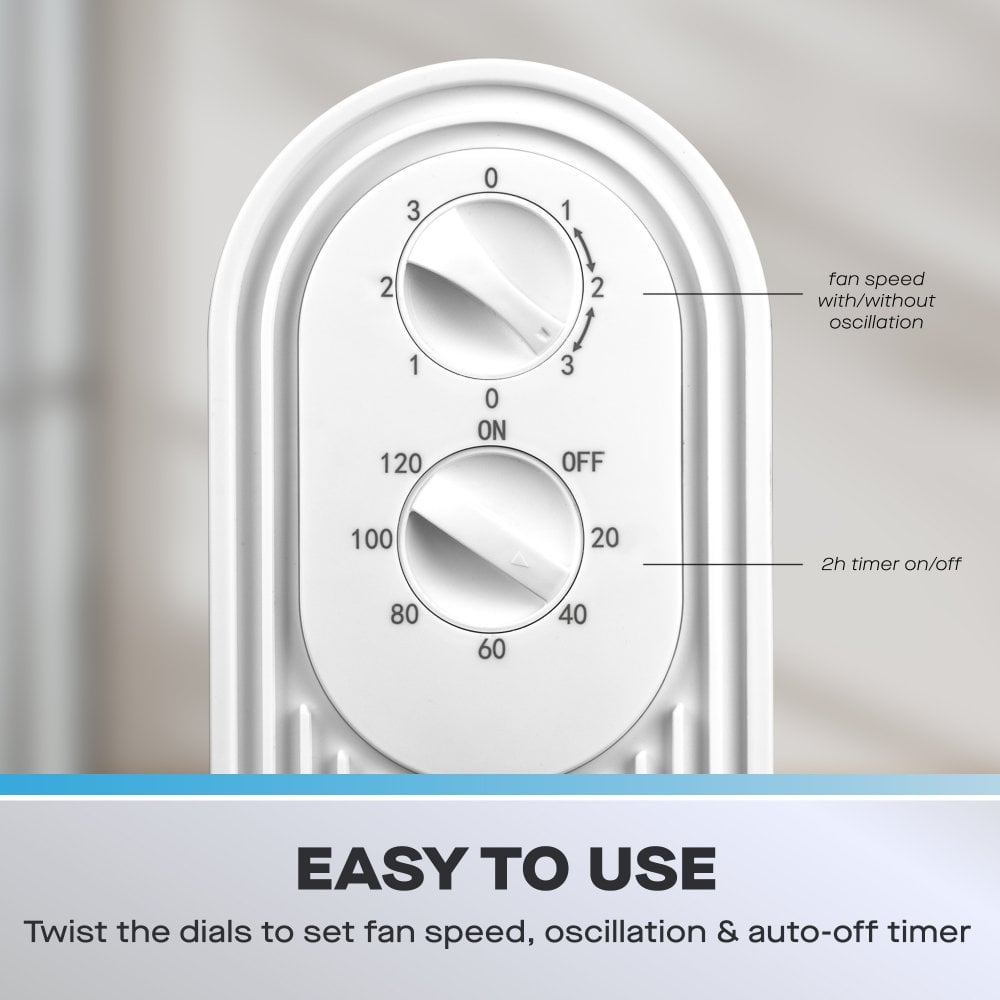 30" Slimline Oscillating Tower Fan with 3 Speed Settings