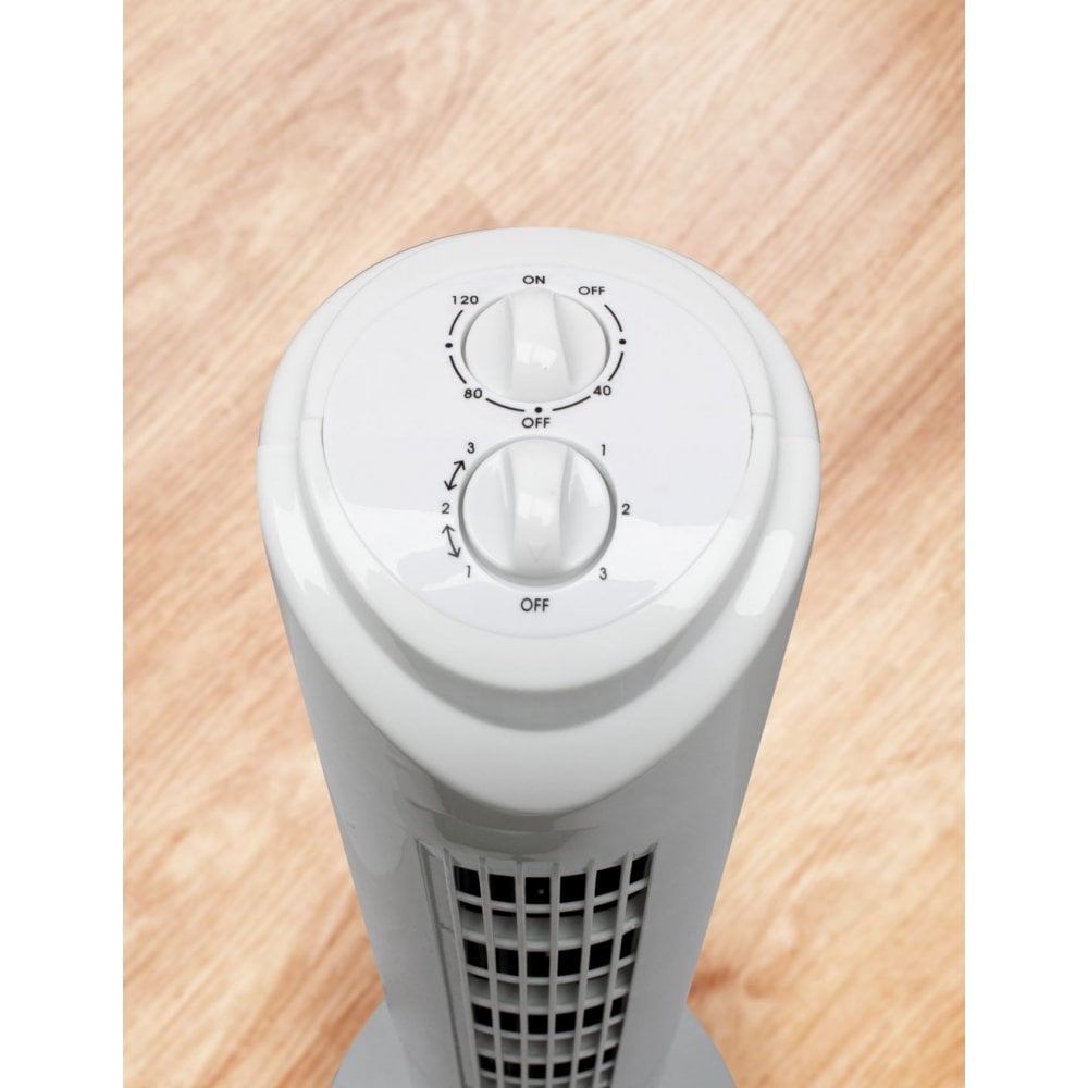 32" Slimline Oscillating Tower Fan with Timer, 3 Speed Settings