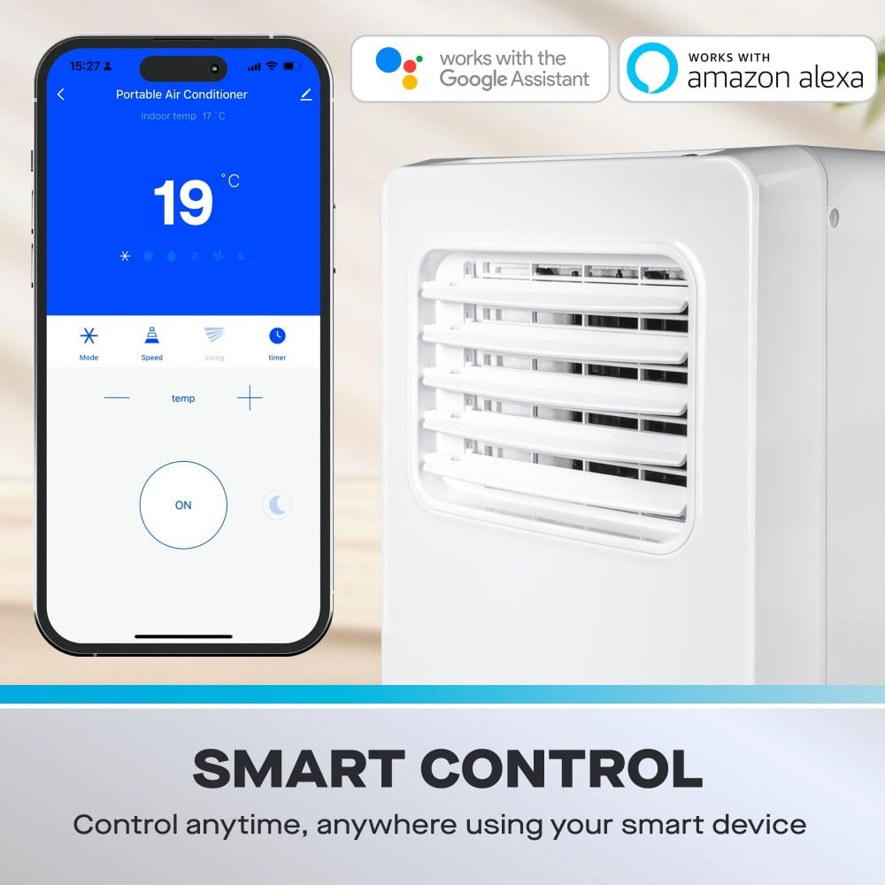 4-in-1 Smart Wi-Fi Portable Air Conditioner Unit with Fan, Heater & Dehumidifier, 9000 BTU