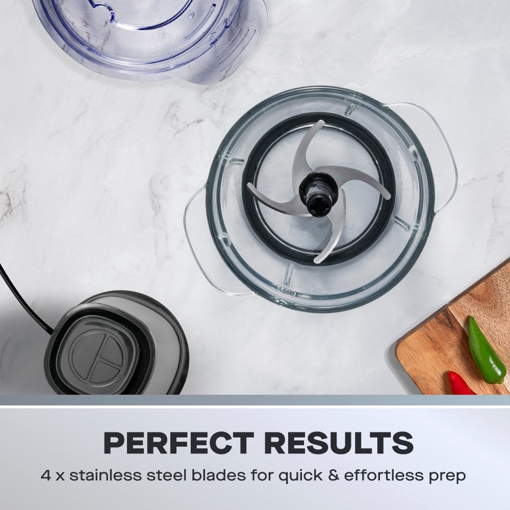 500W Mini Chopper with 1L Glass Bowl