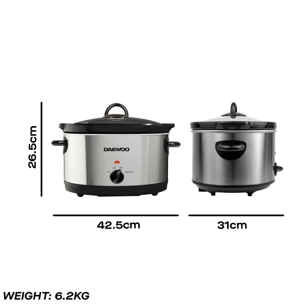 6.5L Slow Cooker, Stainless Steel