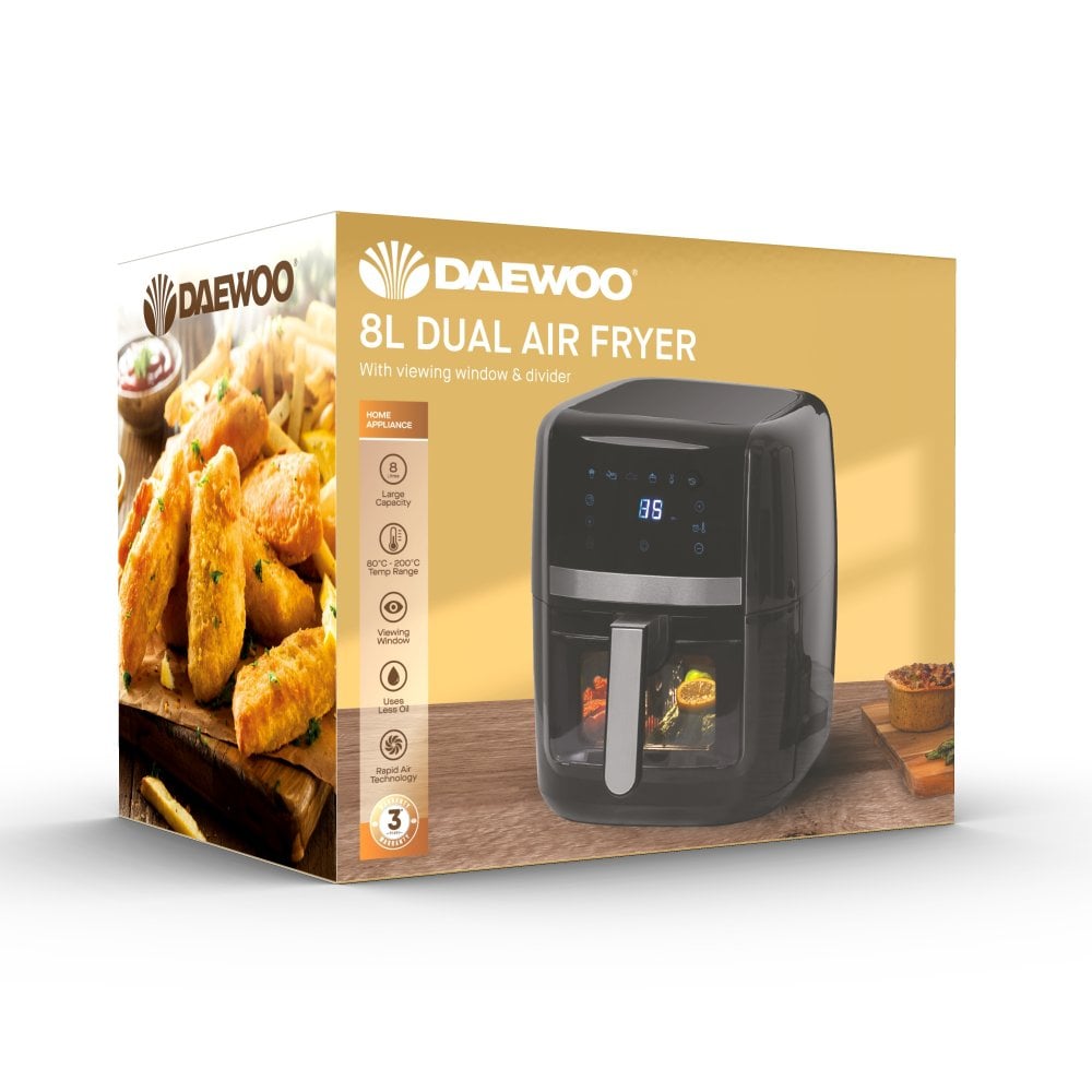8L Air Fryer with Window & Divider