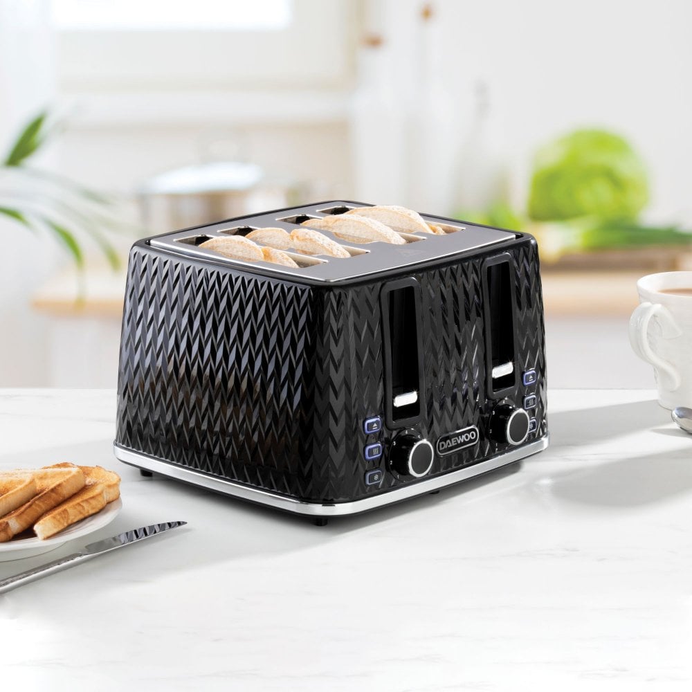 Black Argyle 4 Slice Toaster