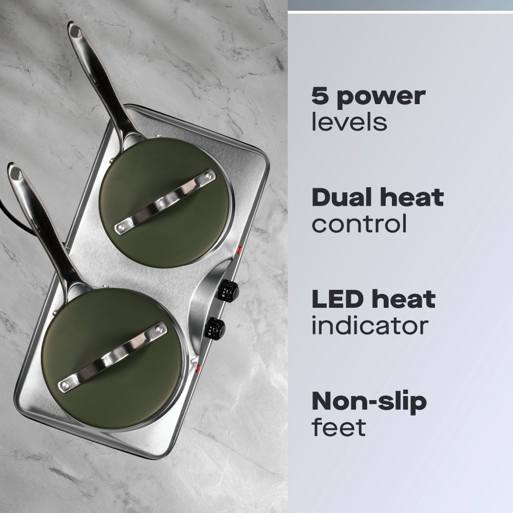 Double 2500W Stainless Steel Hot Plate