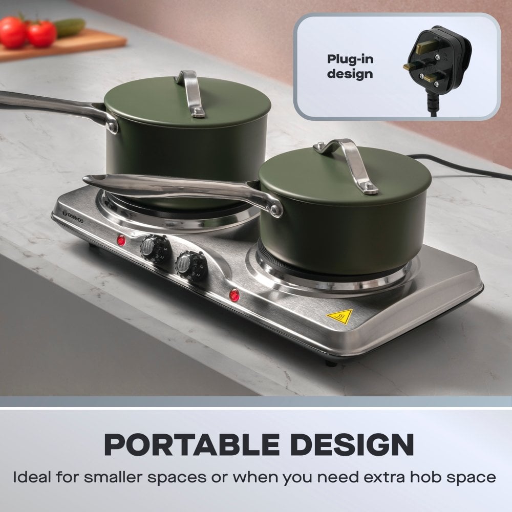 Double 2500W Stainless Steel Hot Plate