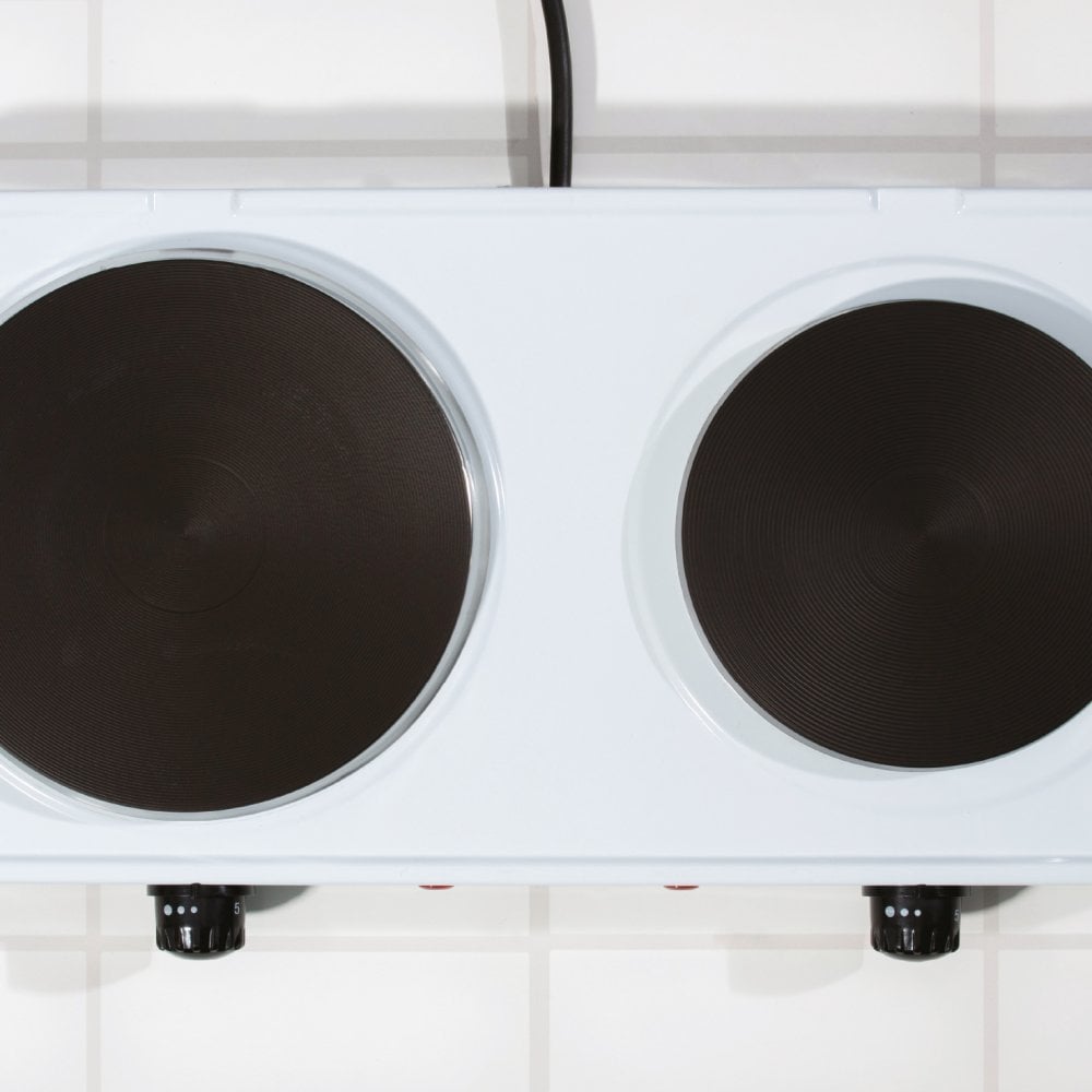 Essentials 2500W Cast Iron Double Hotplate