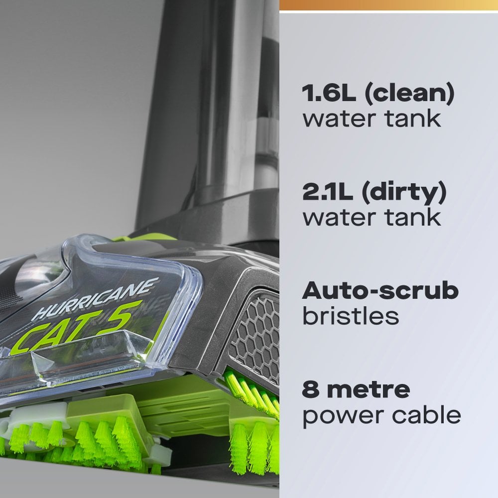 Hurricane Cat 5 700W Upright Carpet Washer with Upholstery Brush