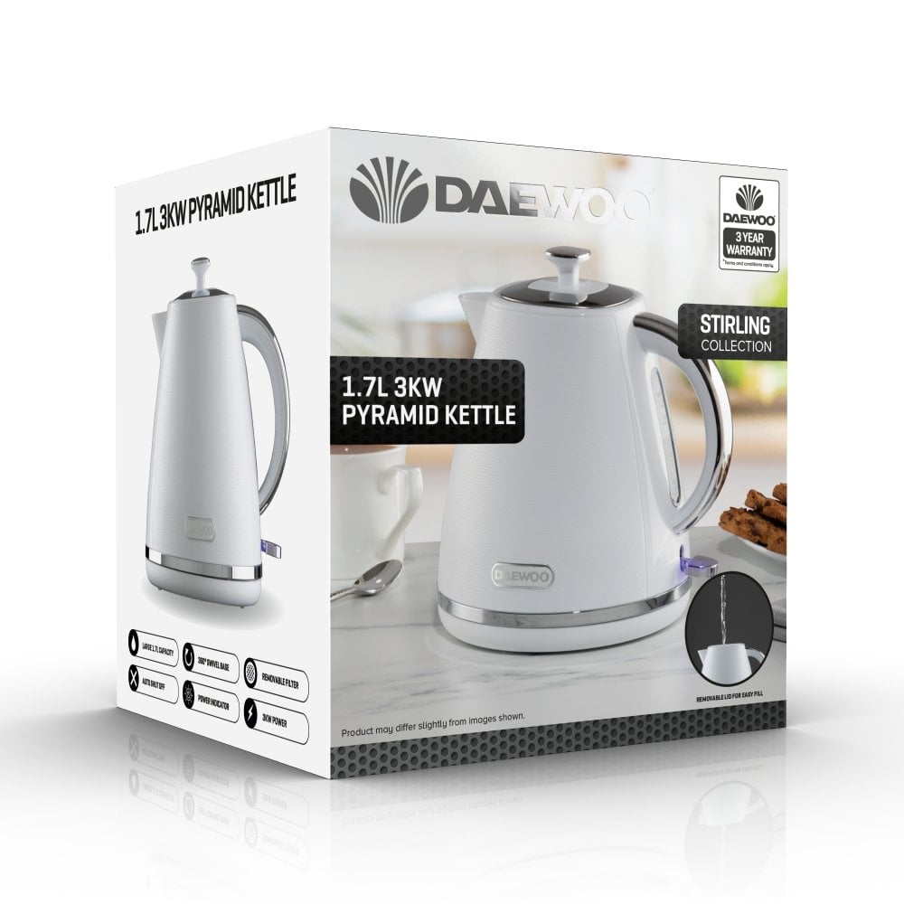 White Stirling 1.7L Pyramid Kettle